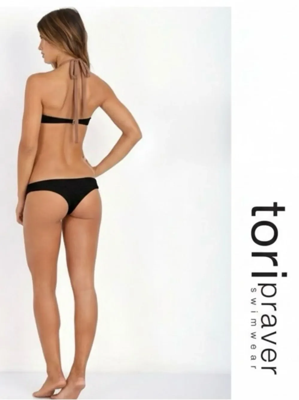 Tori Praver Saffron Bikini Bottom Black. Size Small